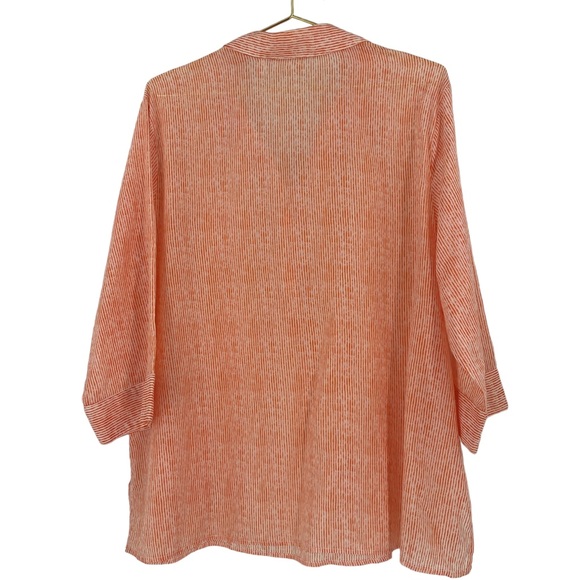Chico’s size 3 orange white striped light weight blouse - Picture 3 of 6
